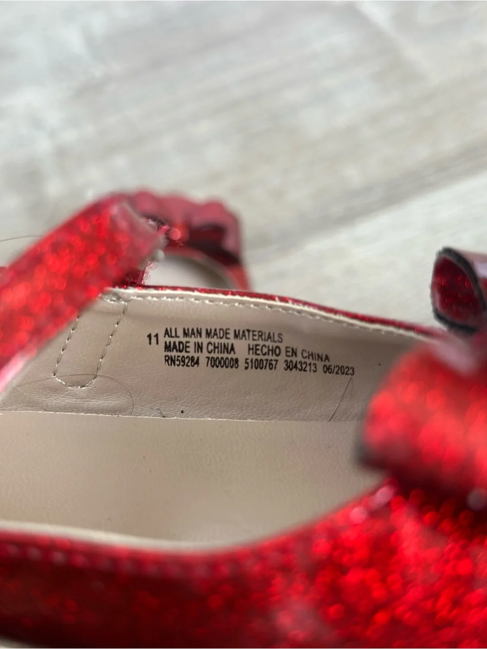 The Children's Place Red Glitter Bow Mary Jane Flats